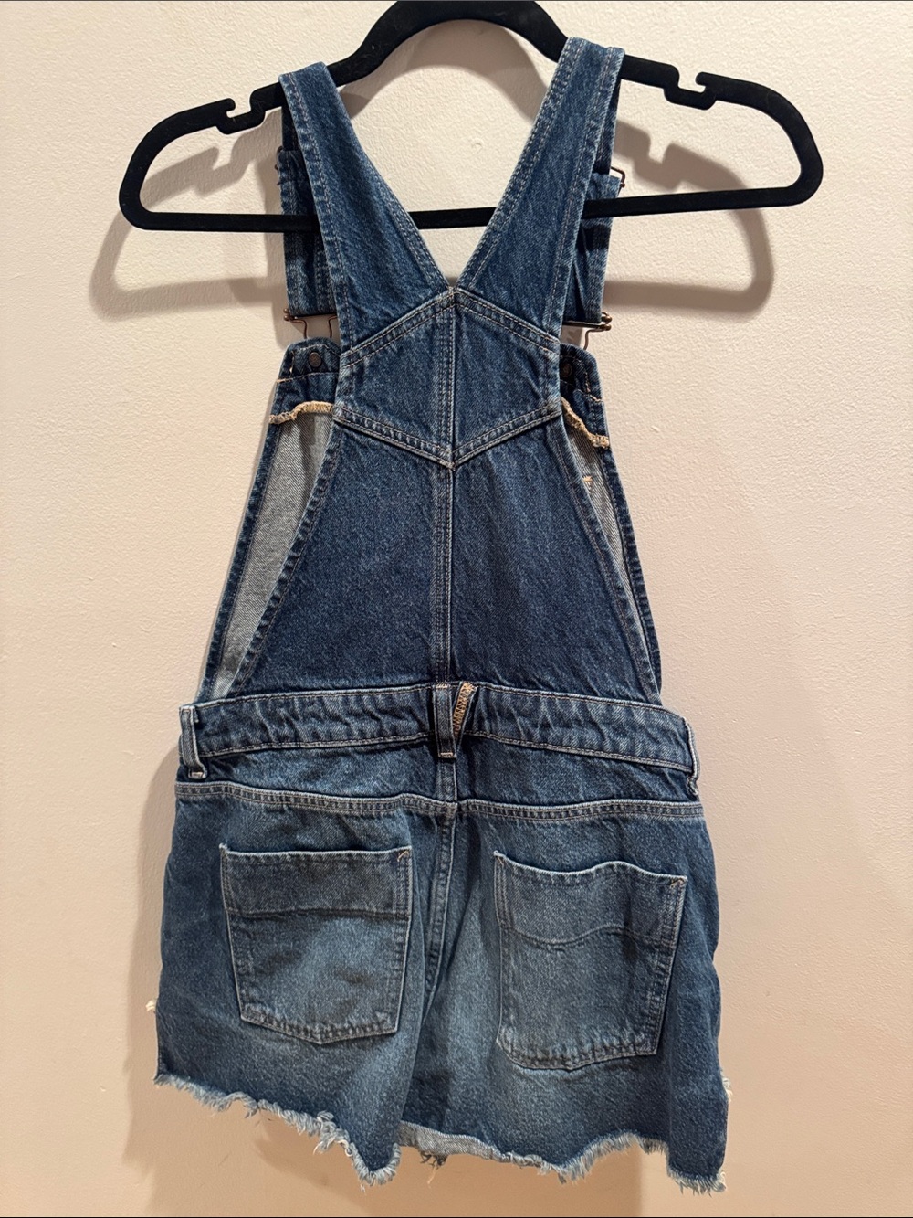 We the Free People Sun-kissed Blue Denim Zip-Front Short Overalls 10 - Picture 4 of 6